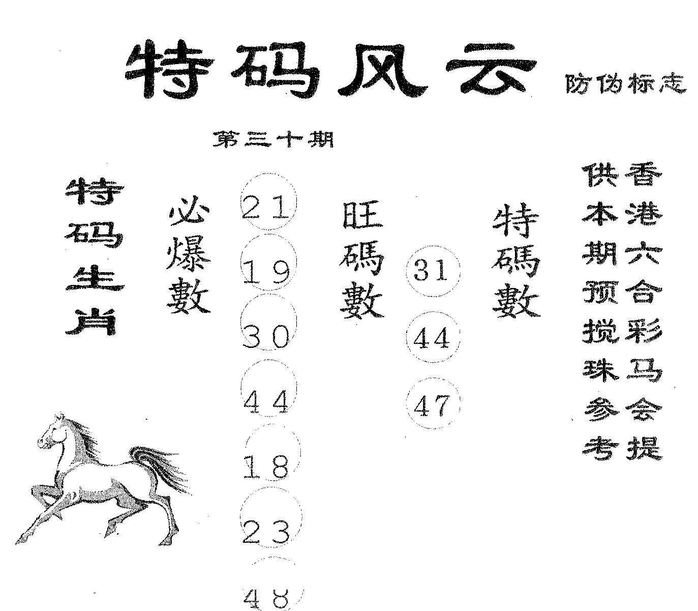 特码风云 第30期