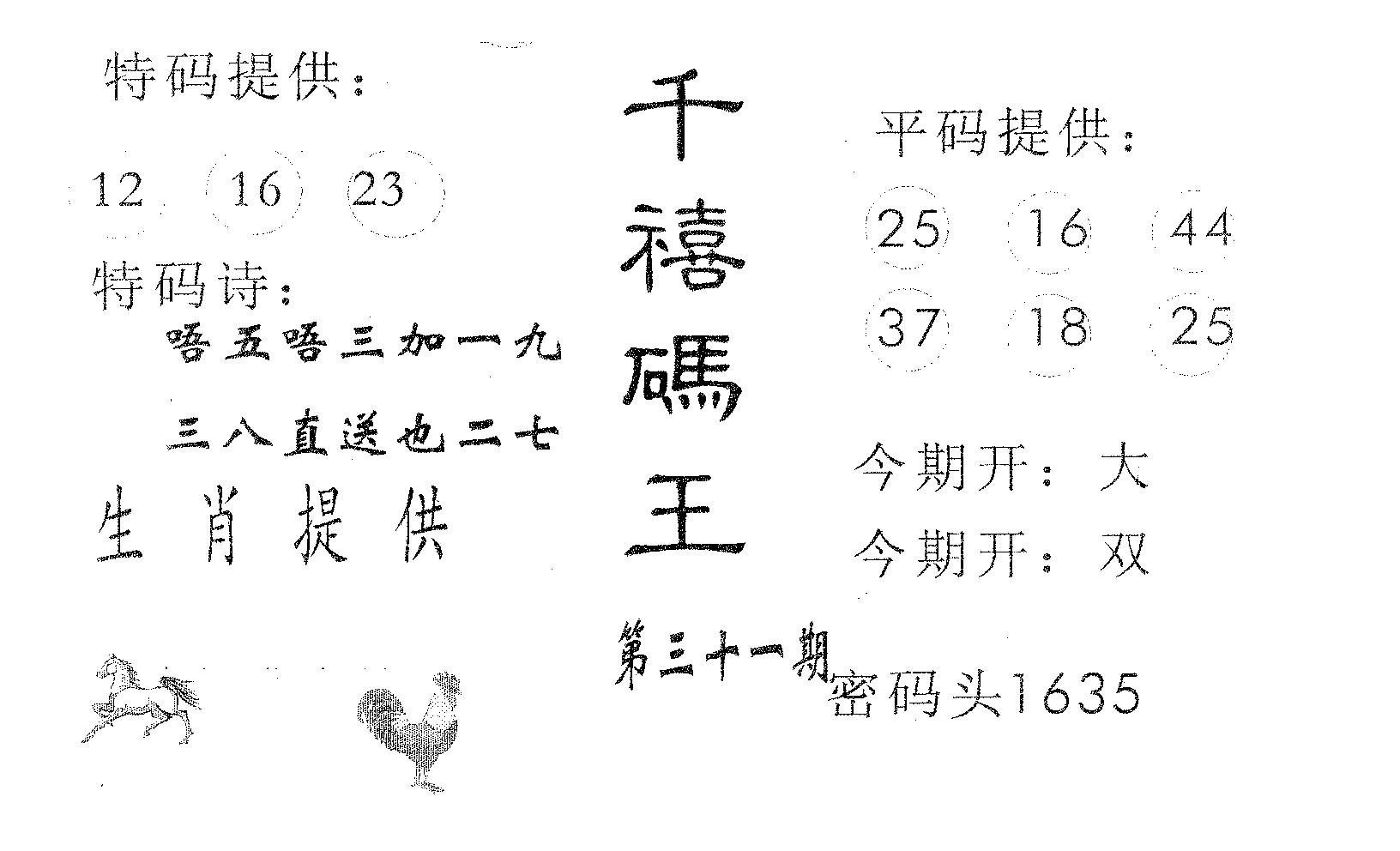 千禧码王 第31期