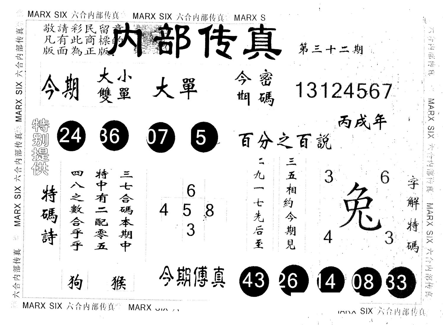 另版内部传真 第32期