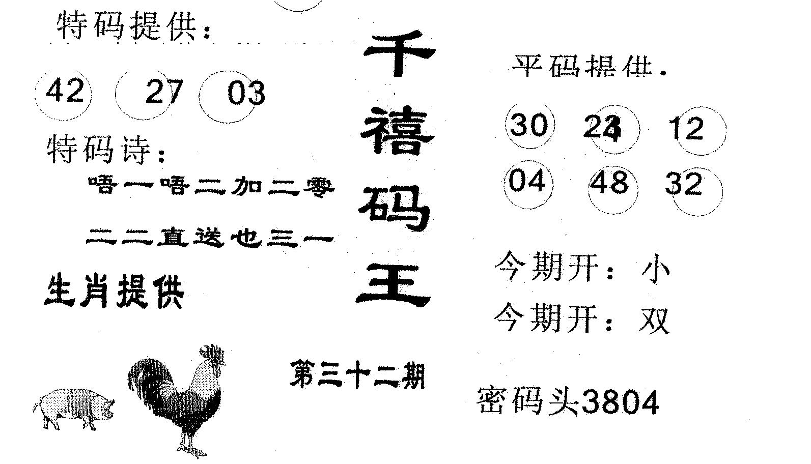 千禧码王 第32期
