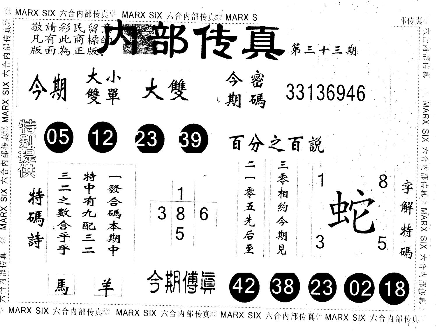 另版内部传真 第33期