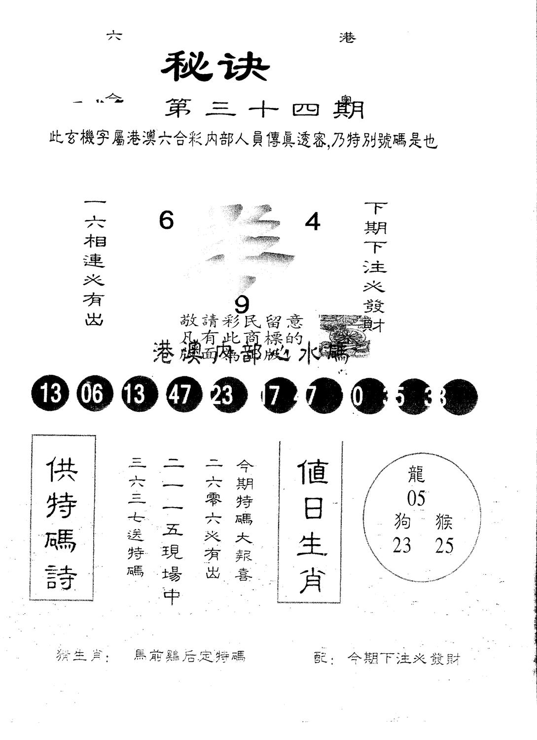 另版秘诀 第34期