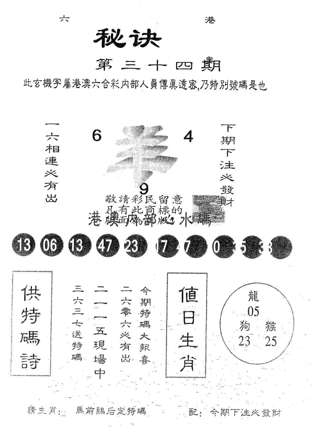 秘决 第34期