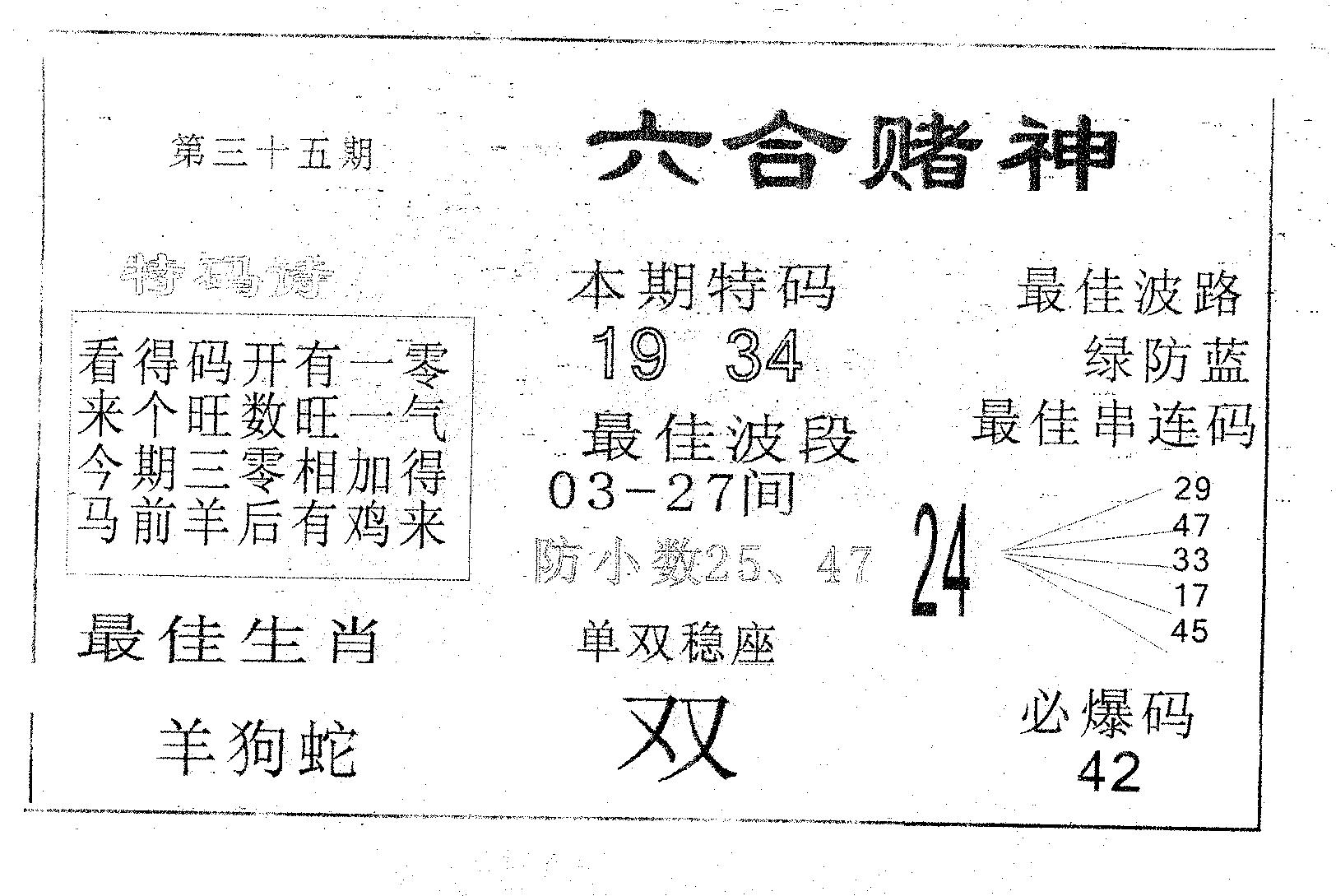 六合赌神 第35期
