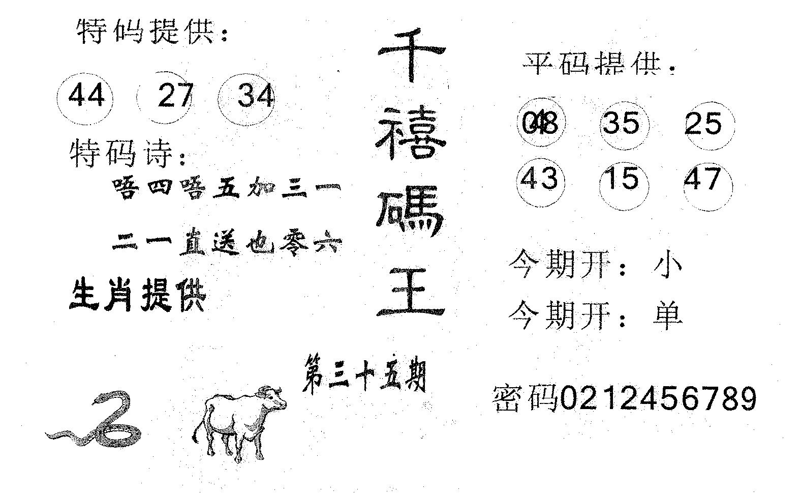千禧码王 第35期