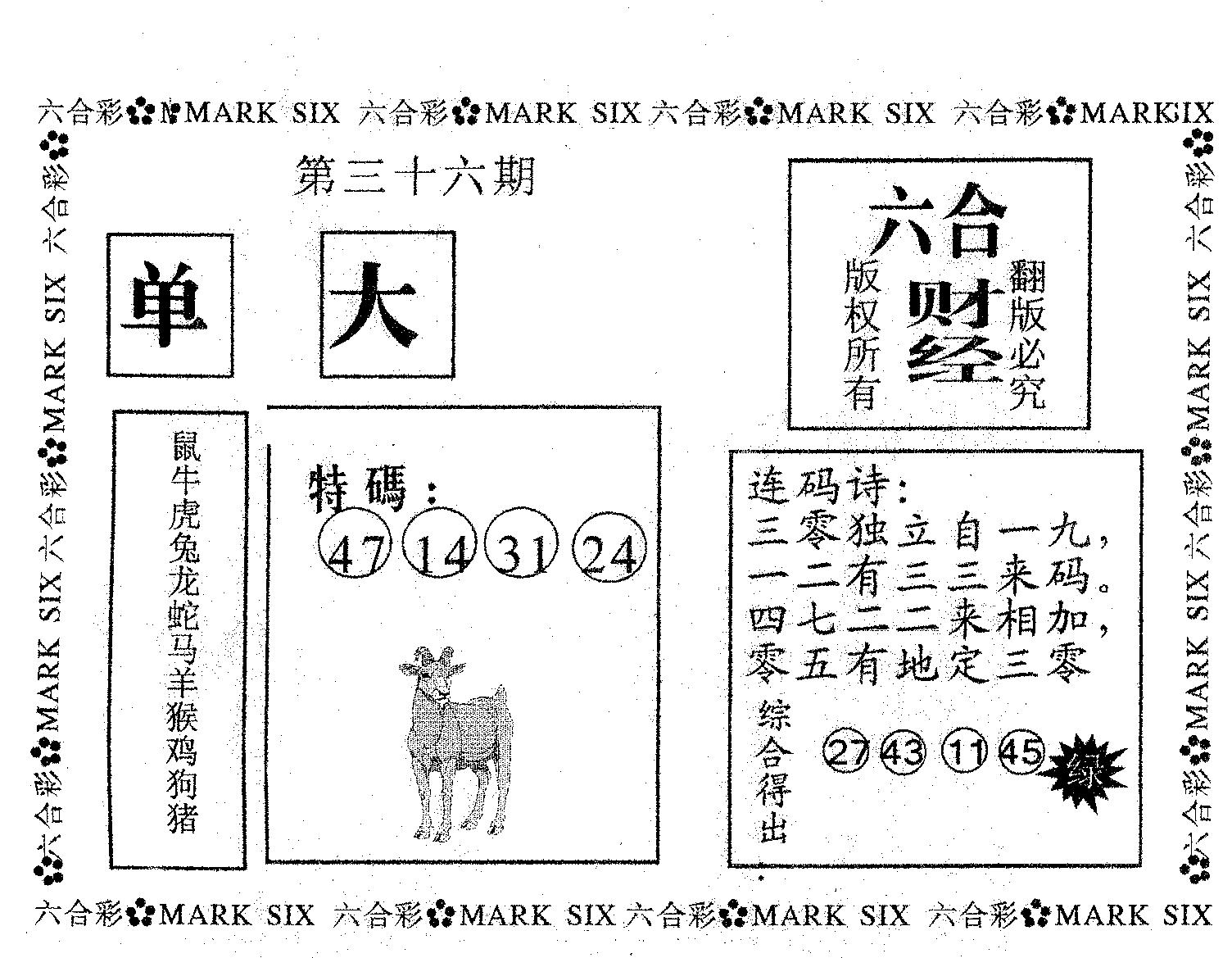 六合财经 第36期