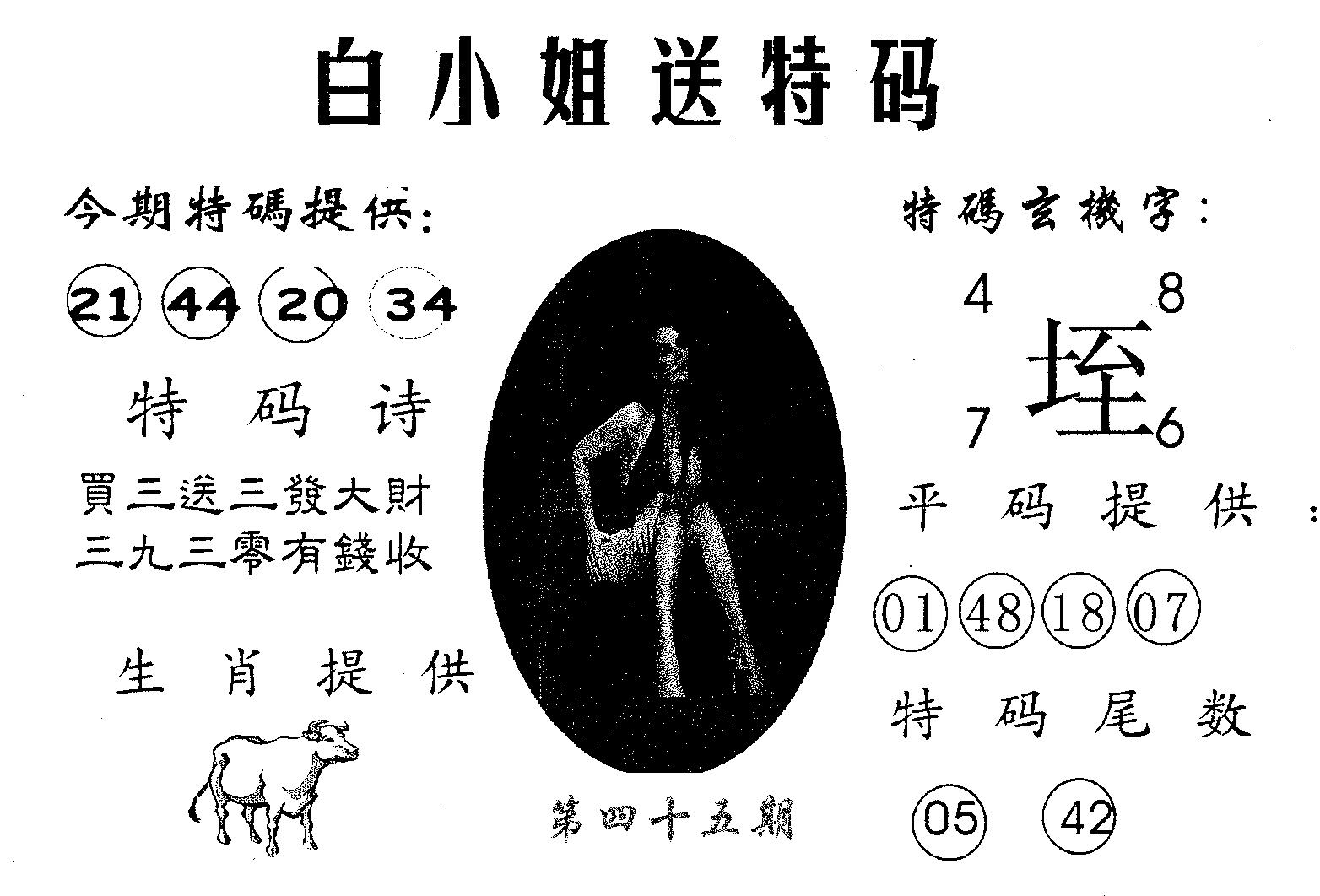 白姐送特 第45期