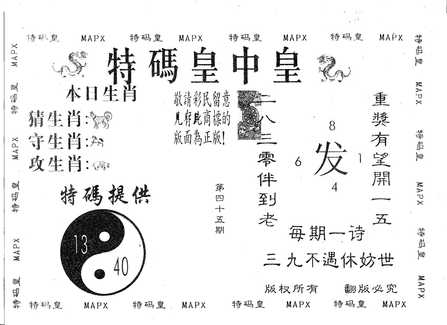 皇中皇B 第45期