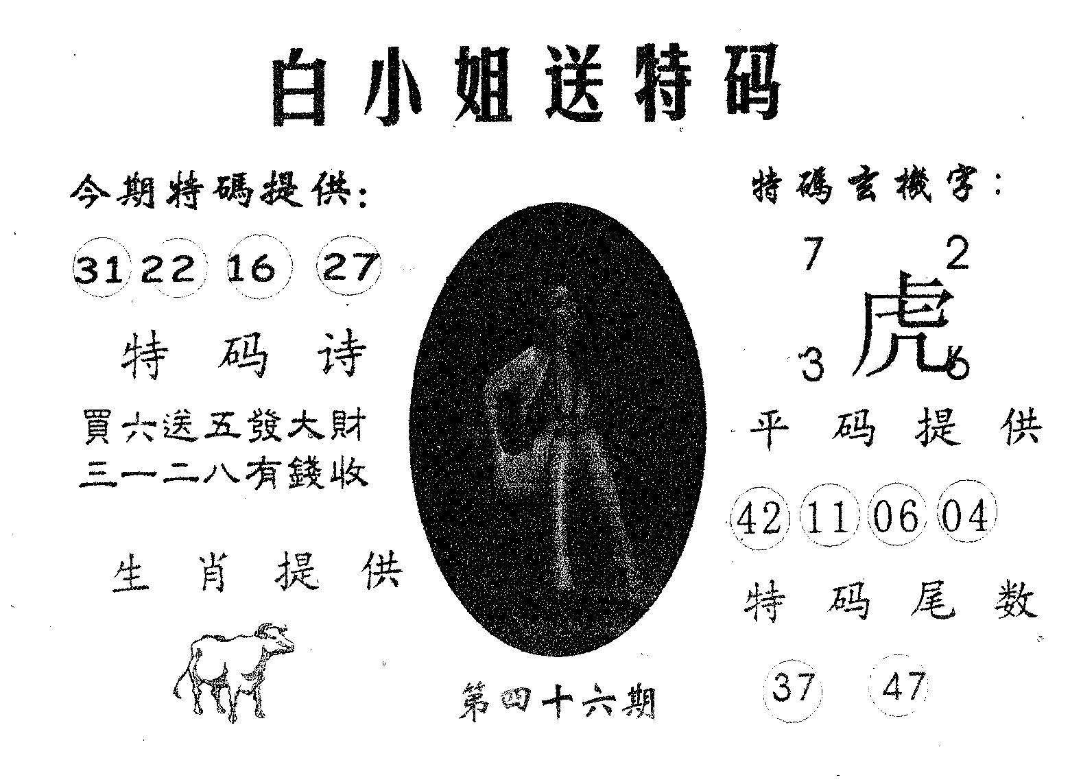 白姐送特 第46期