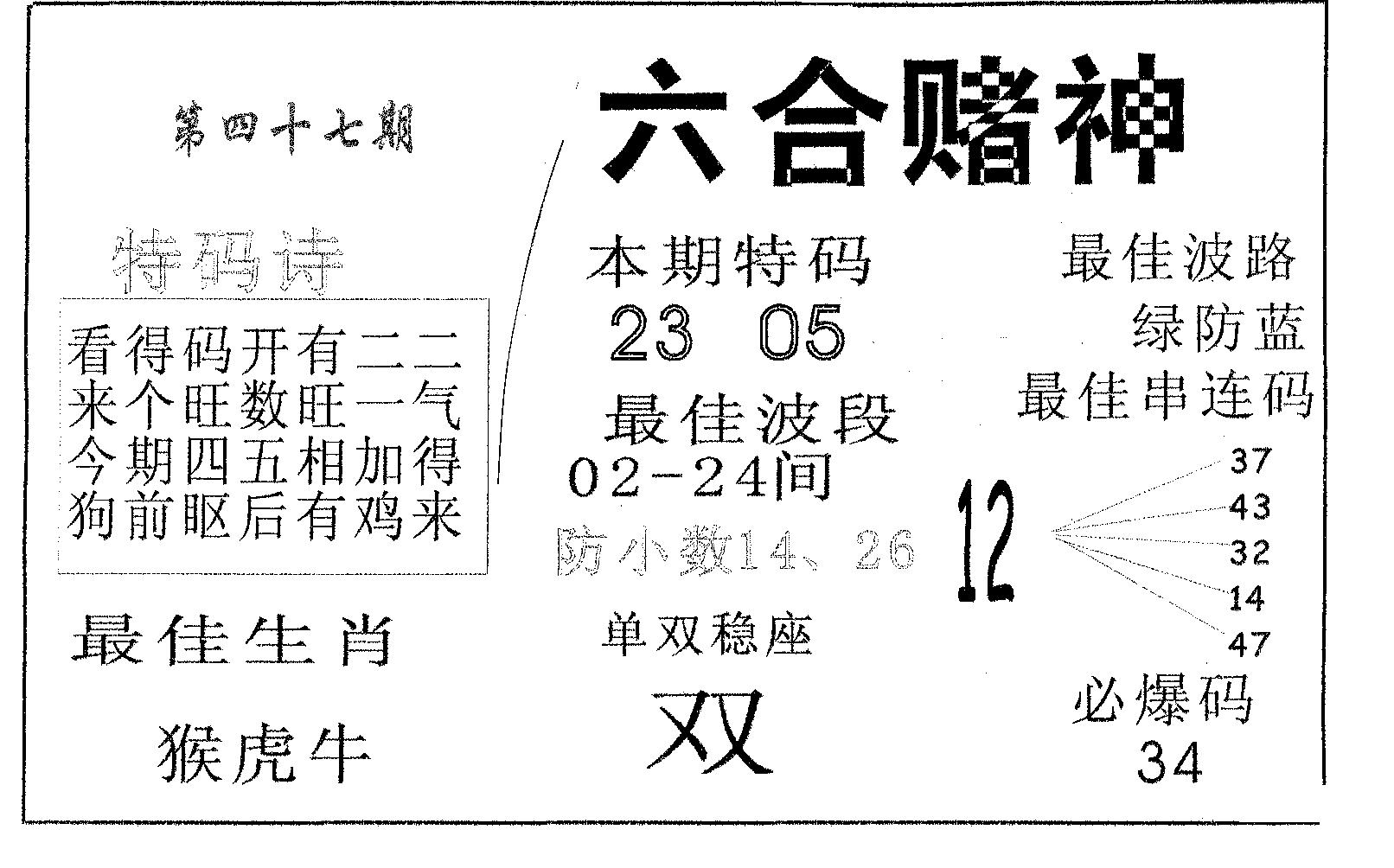 六合赌神 第47期