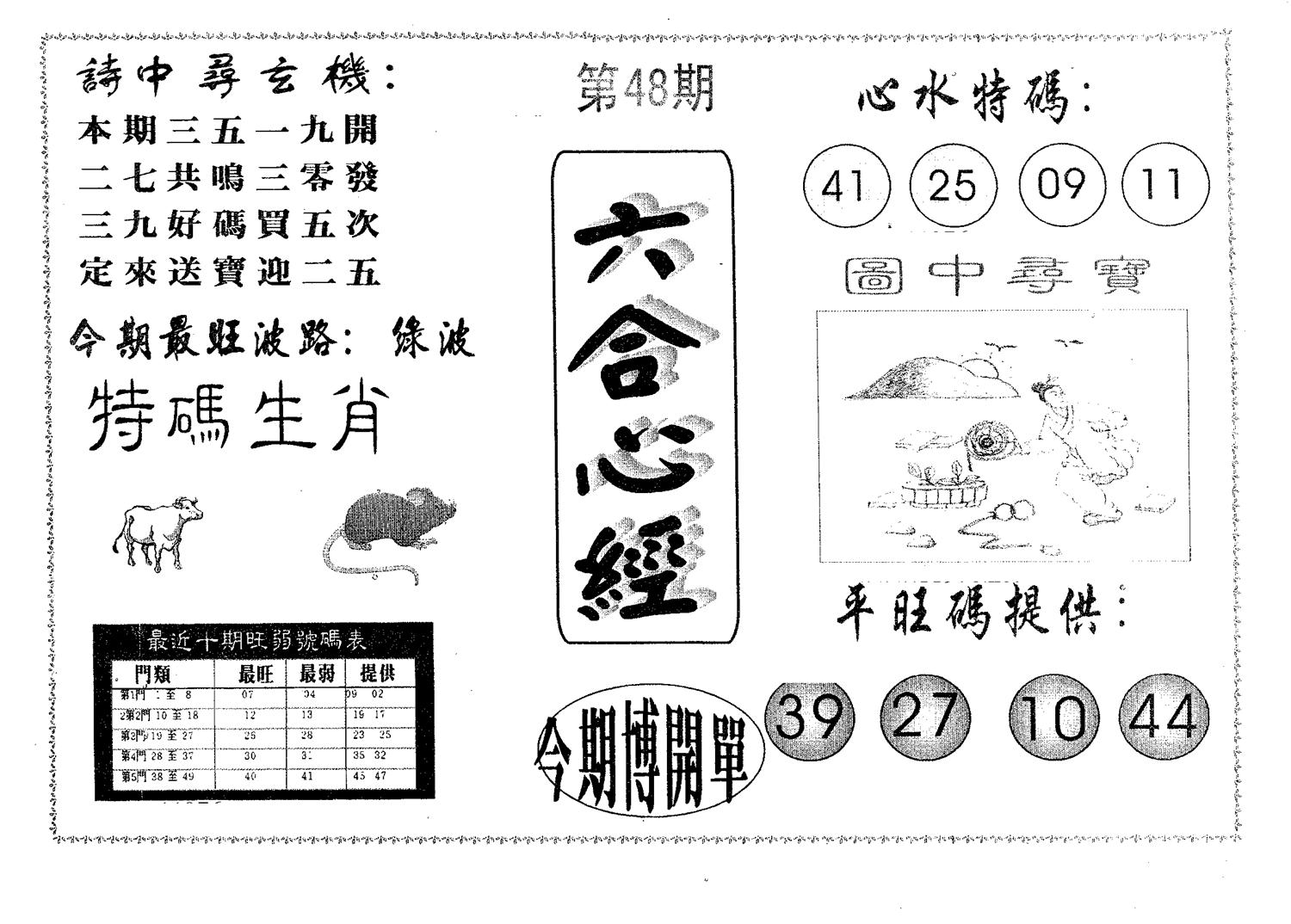 六合心经 第48期