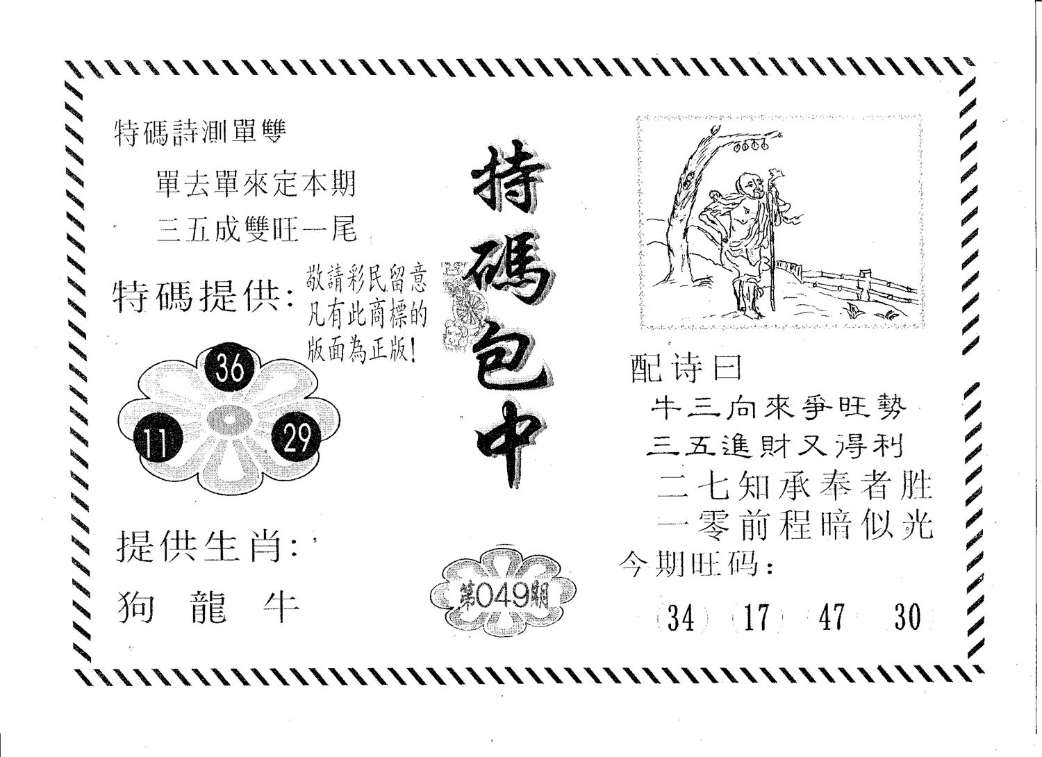 特码包中 第49期