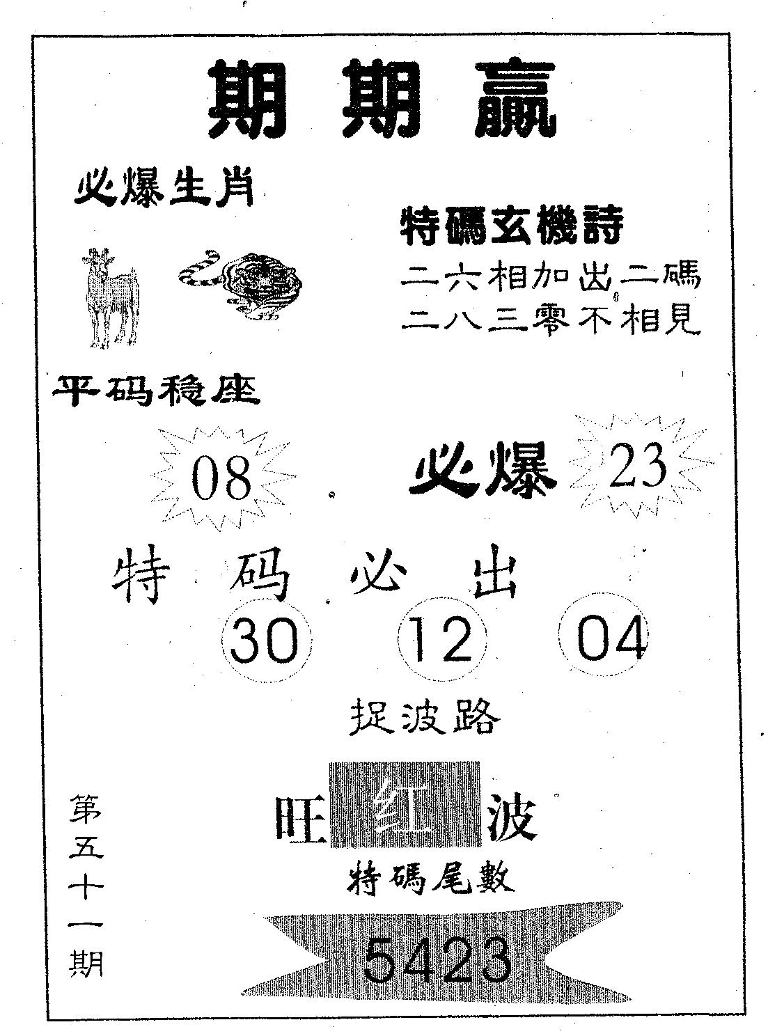 期期赢 第51期