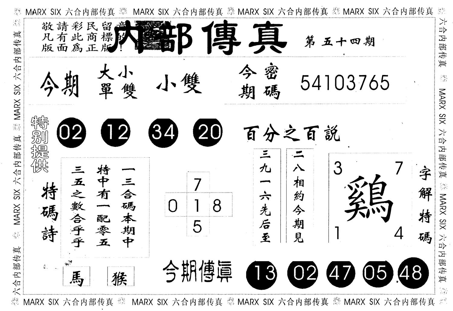 另版内部传真 第54期