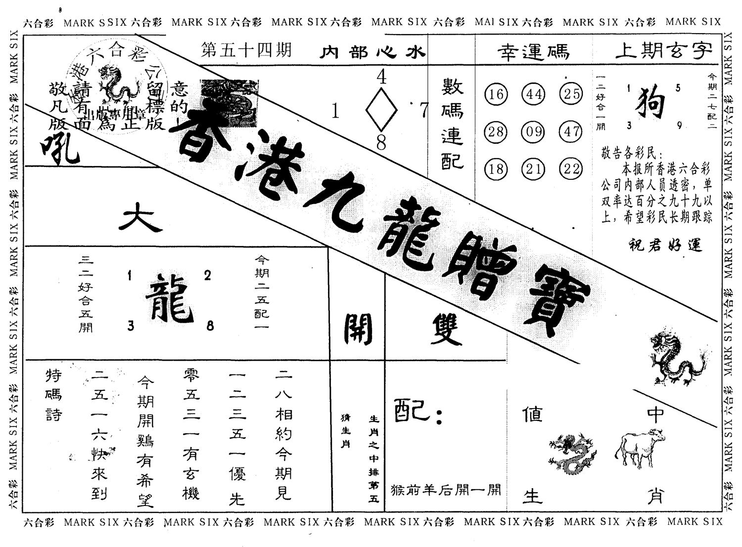 另版特码天机 第54期