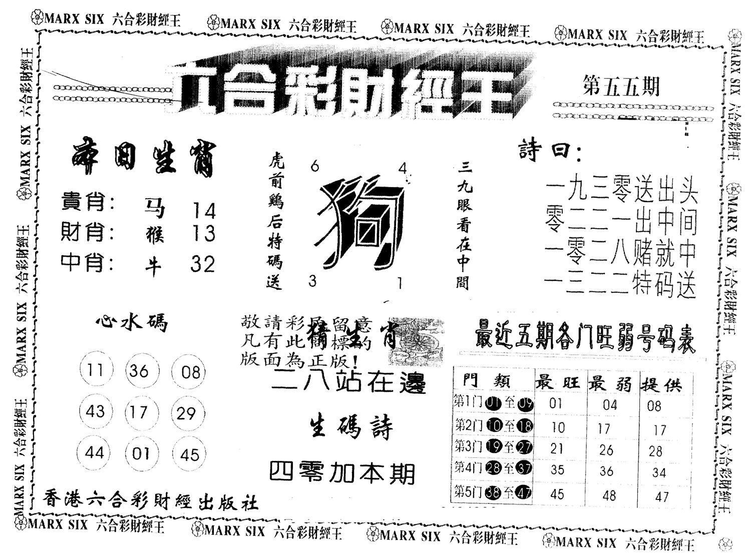 另版2000包中特 第55期