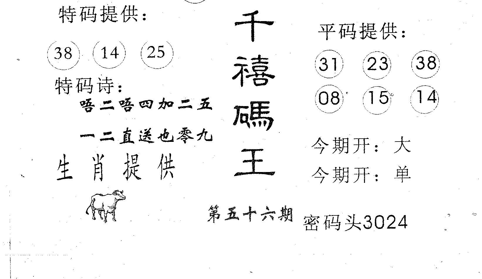 千禧码王 第56期