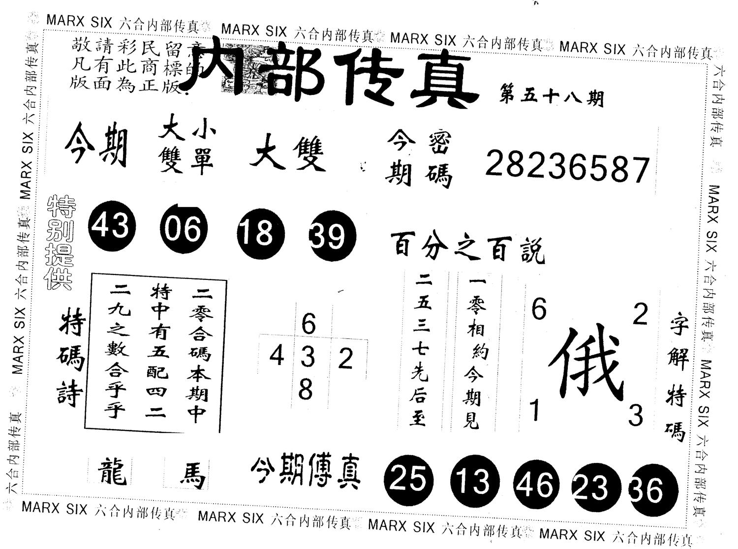 另版内部传真 第58期