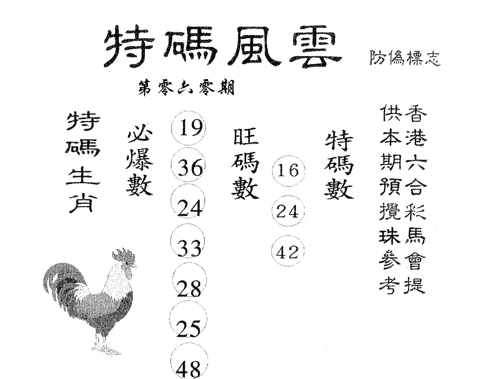 特码风云 第60期