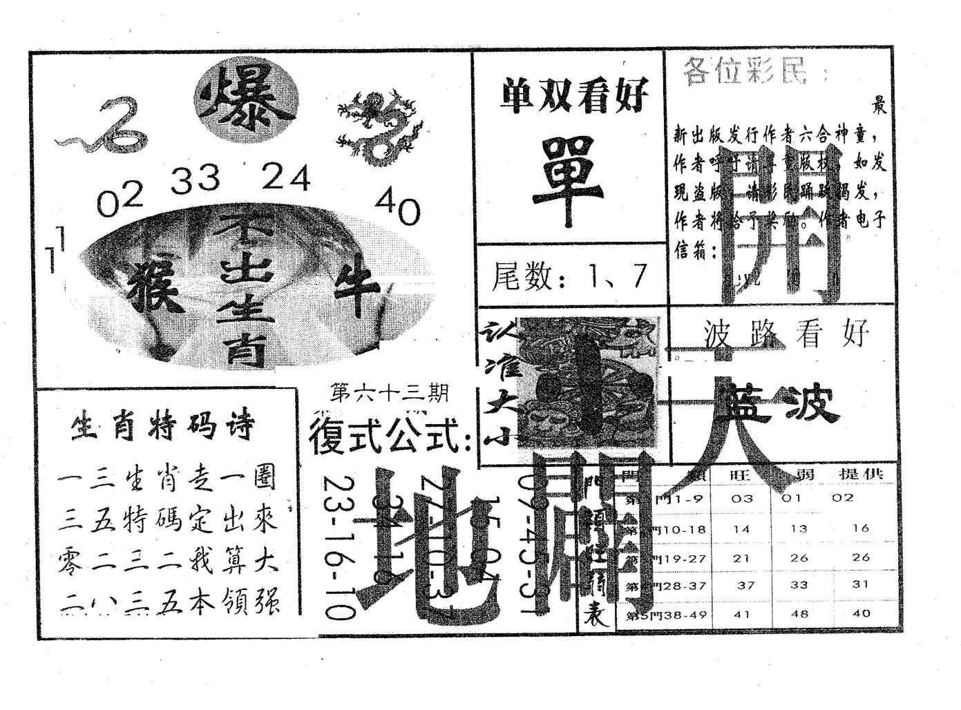 开天辟地 第63期