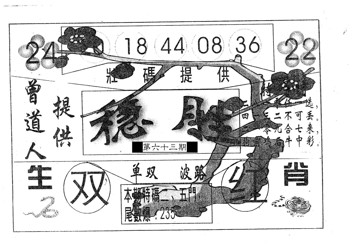 稳胜 第63期