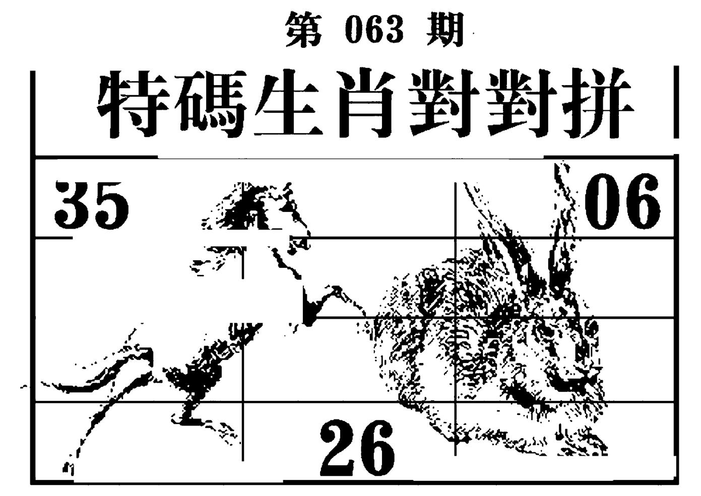 特码生肖对对拼 第63期