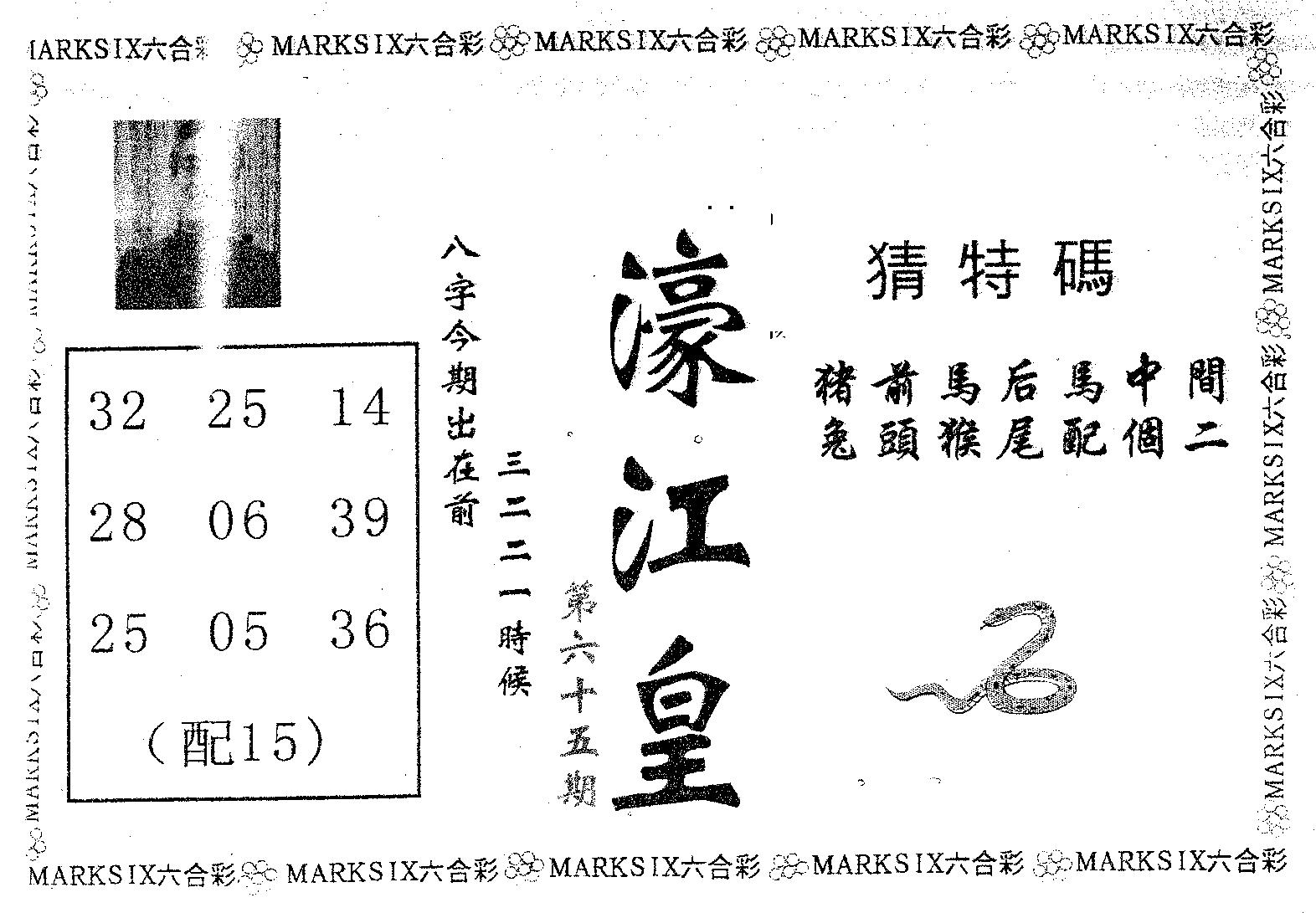 濠江皇 第65期
