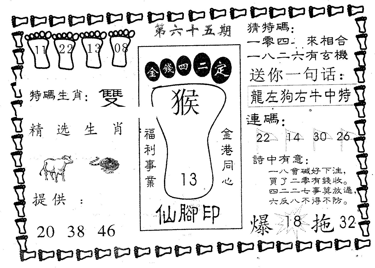 仙脚印 第65期