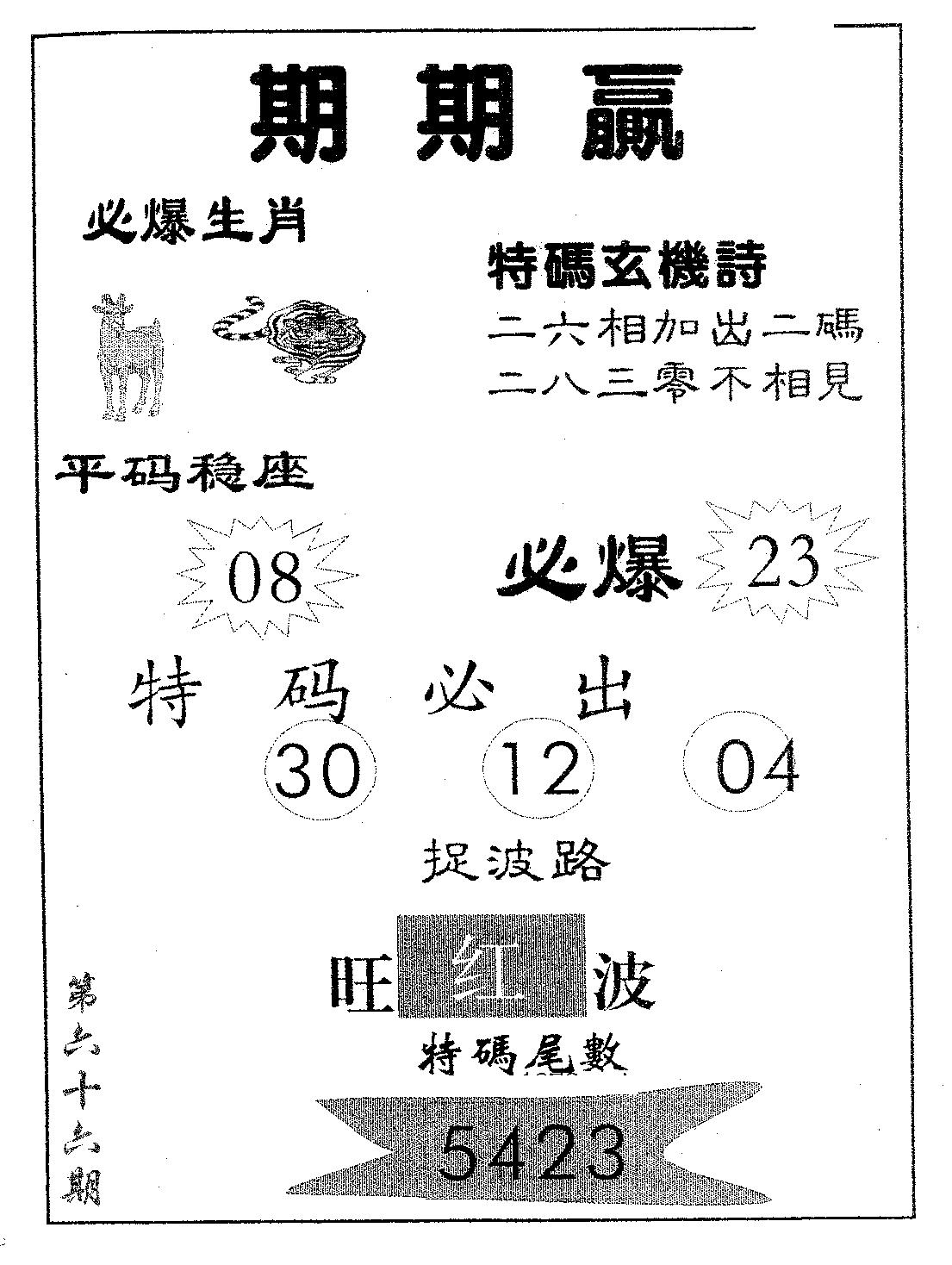 期期赢 第66期