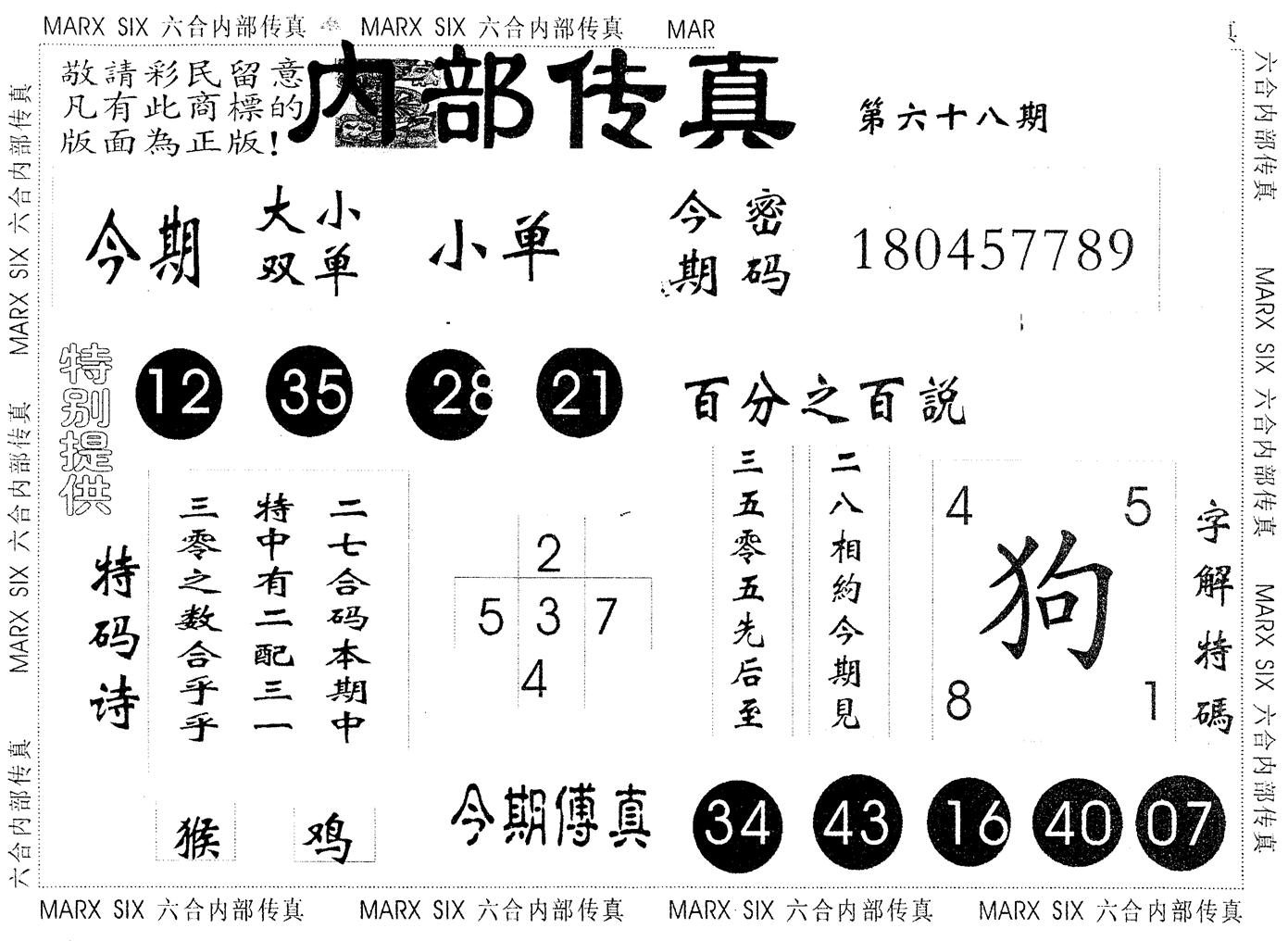 另版内部传真 第68期