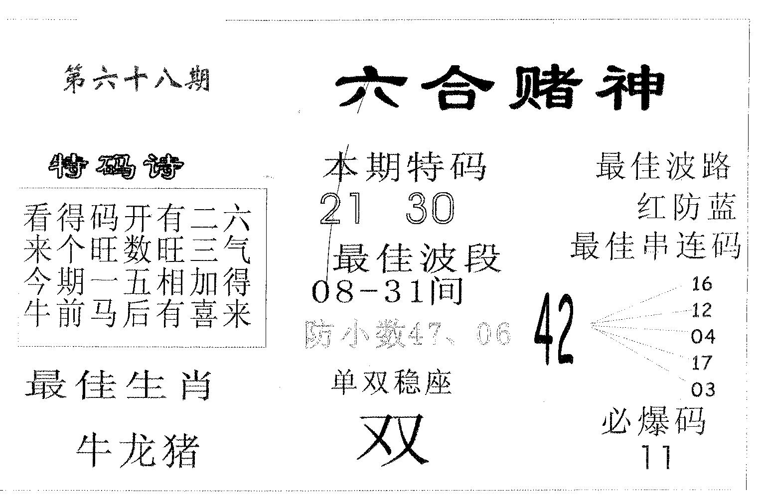 六合赌神 第68期
