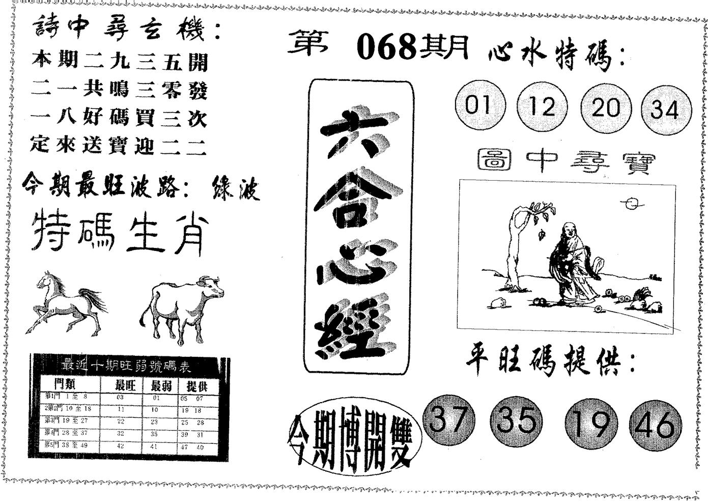 六合心经 第68期