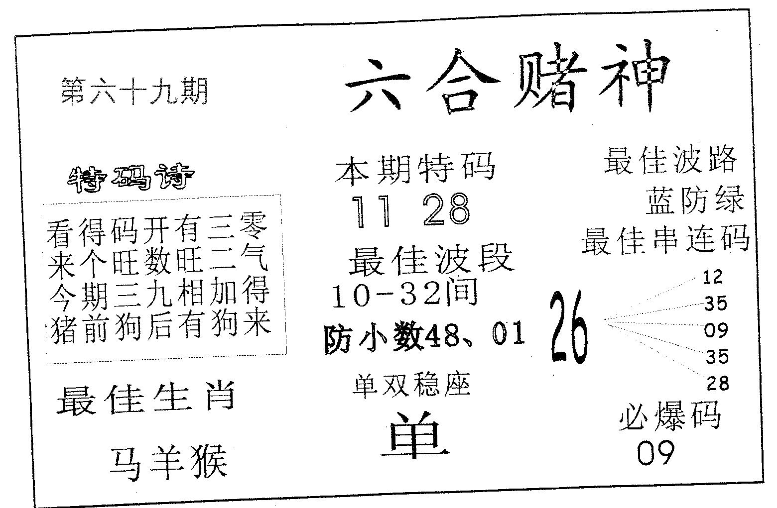六合赌神 第69期