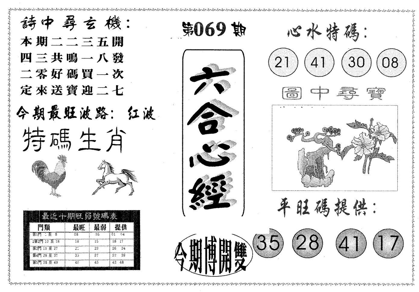 六合心经 第69期
