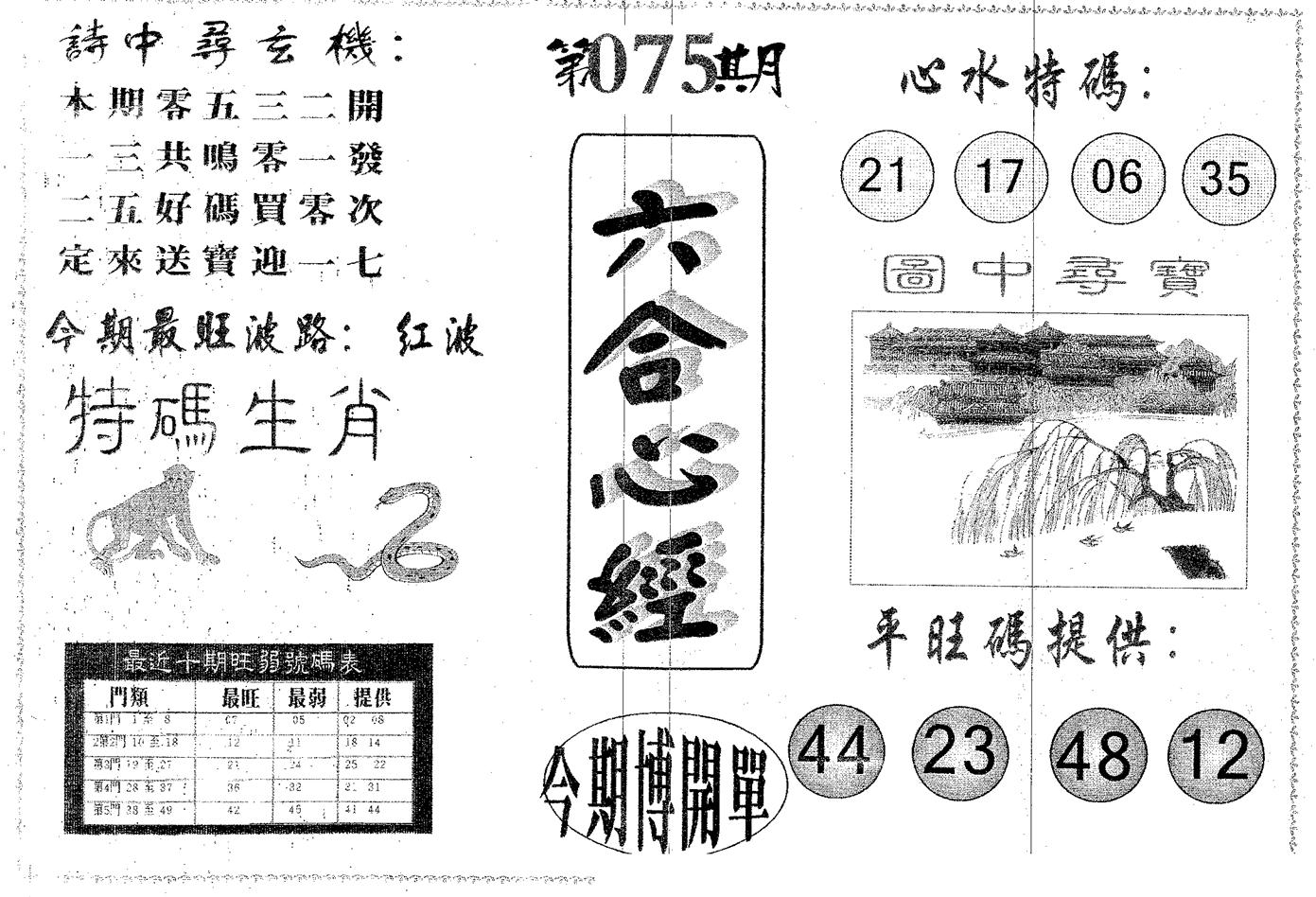 六合心经 第75期