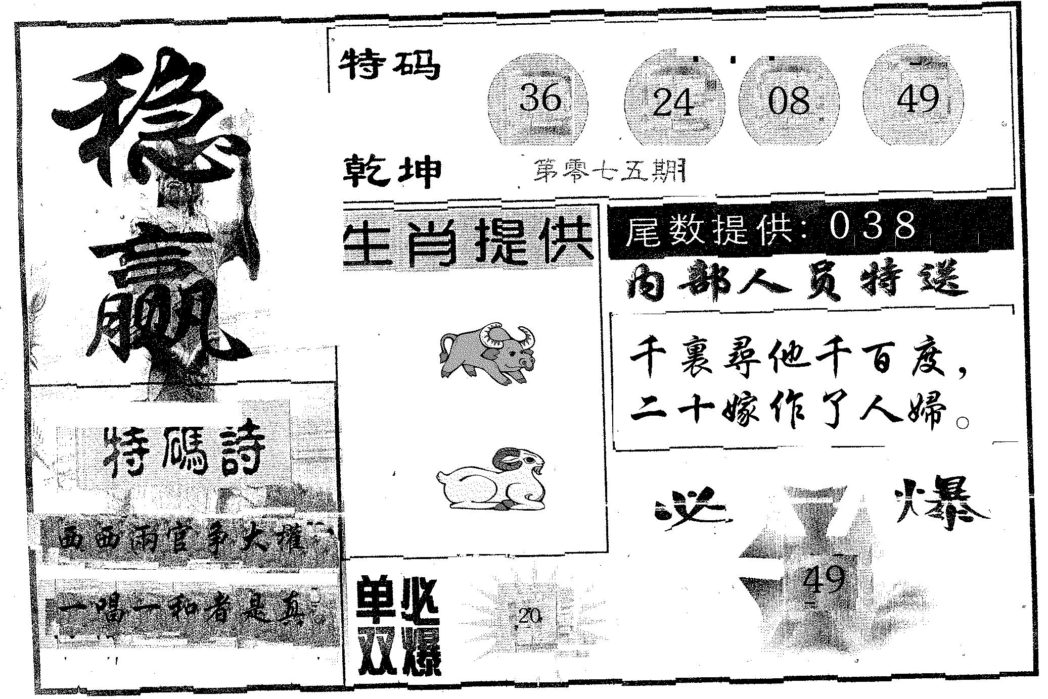 稳赢 第75期