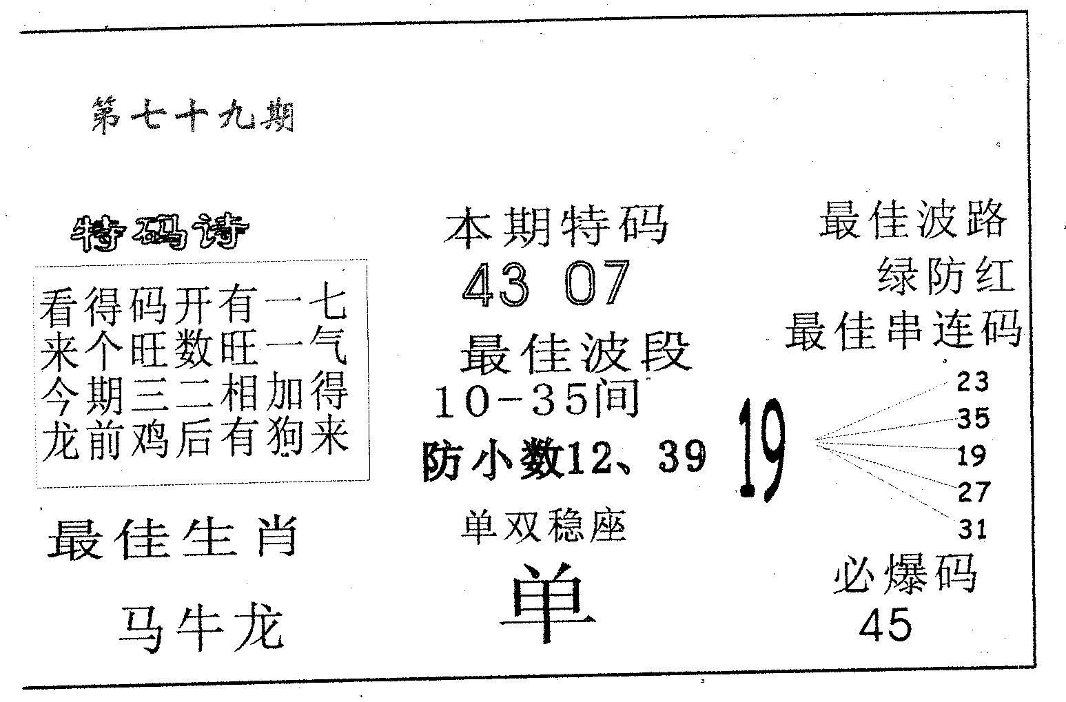 六合赌神 第79期