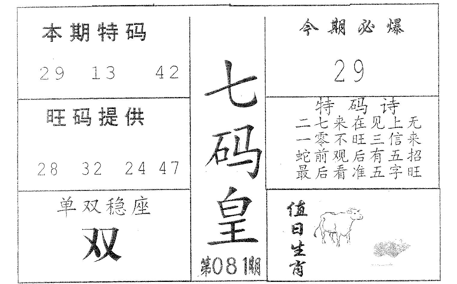 七码皇 第81期