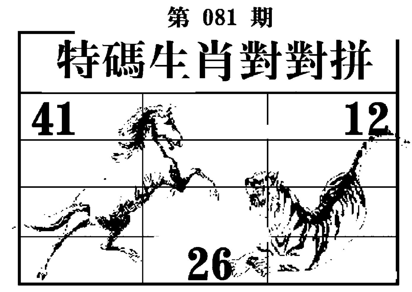 特码生肖对对拼 第81期