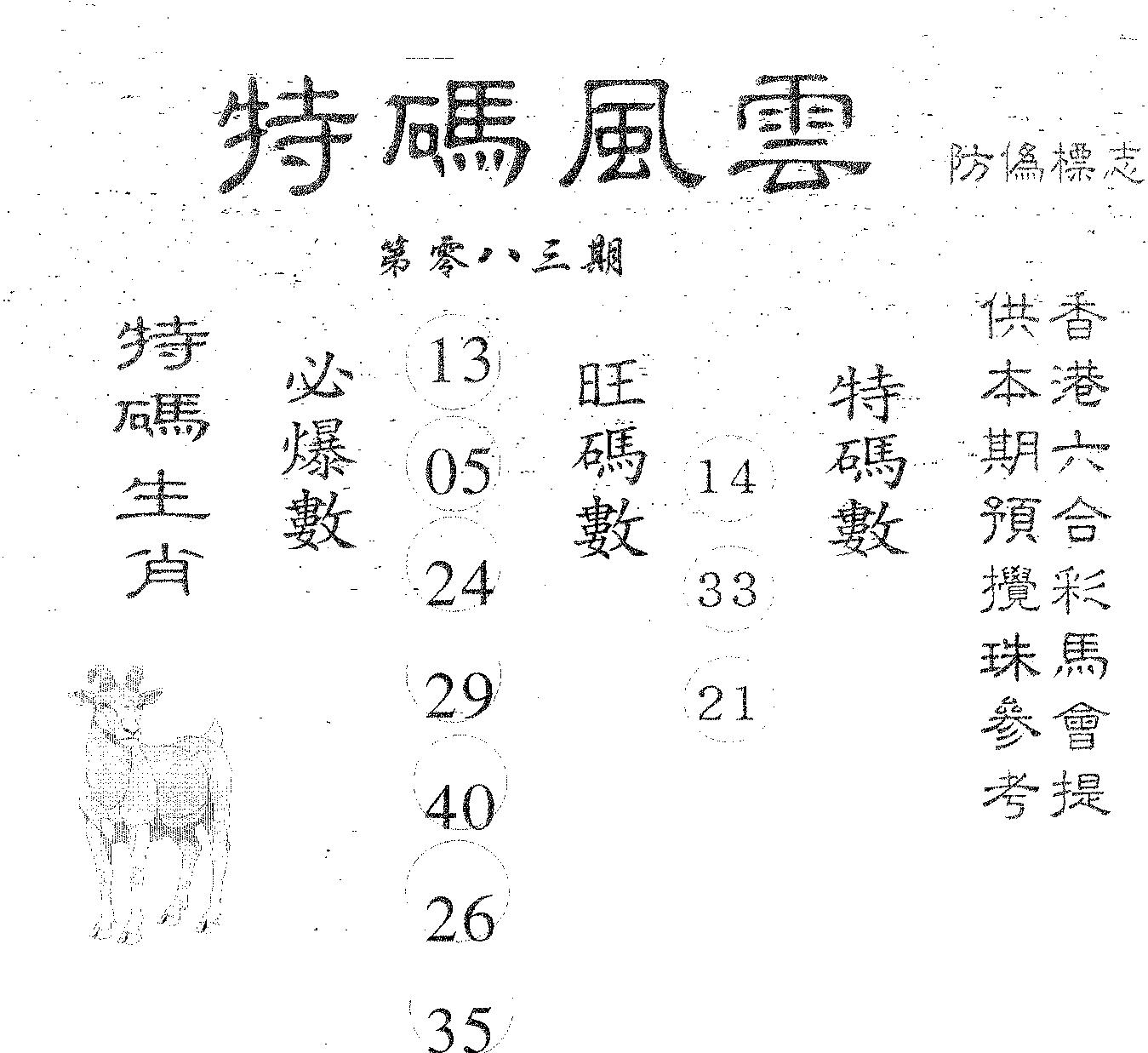 特码风云 第83期
