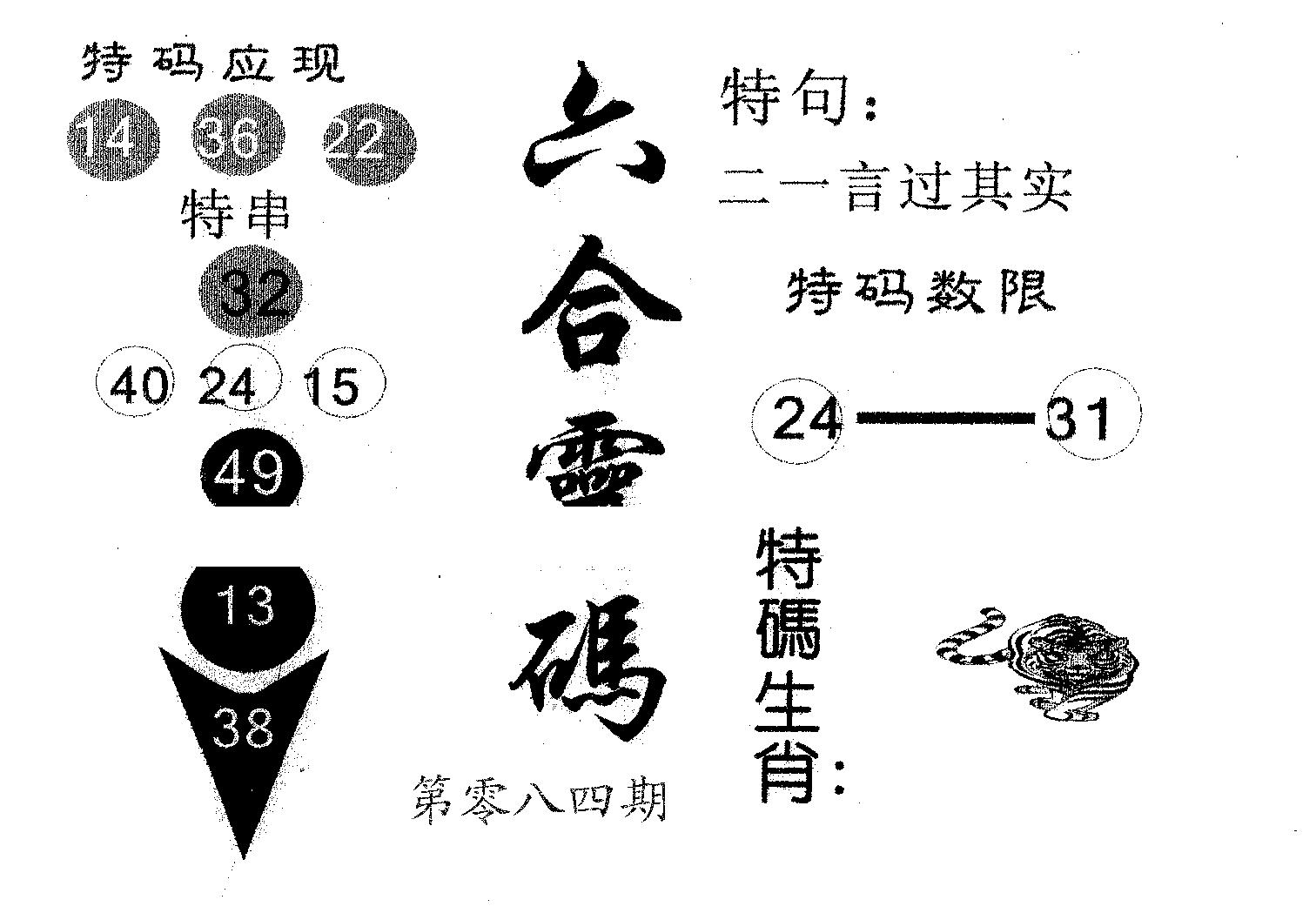 六合灵码 第84期