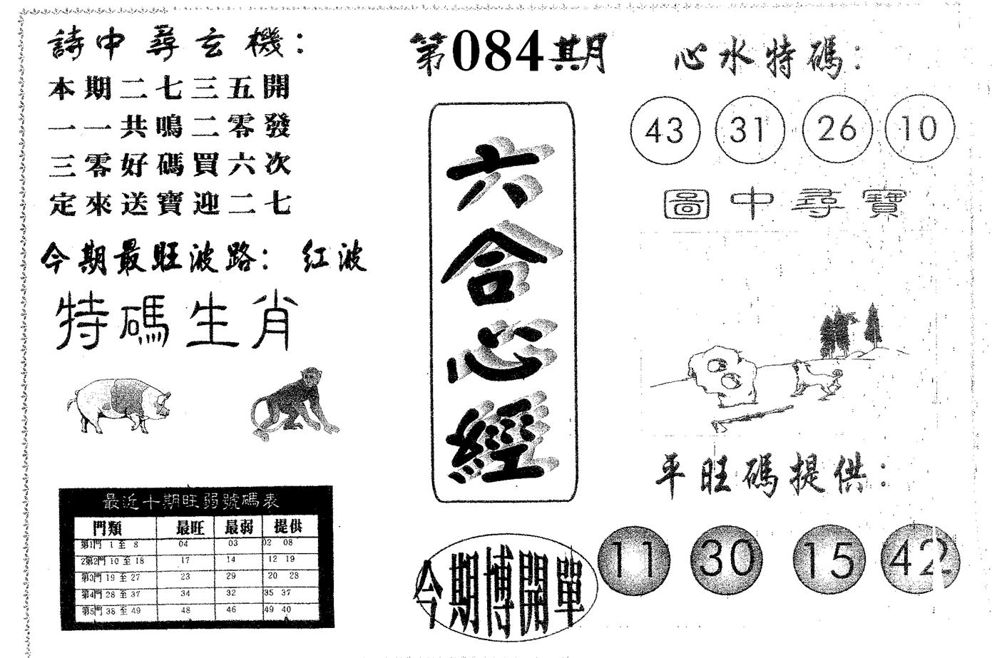 六合心经 第84期