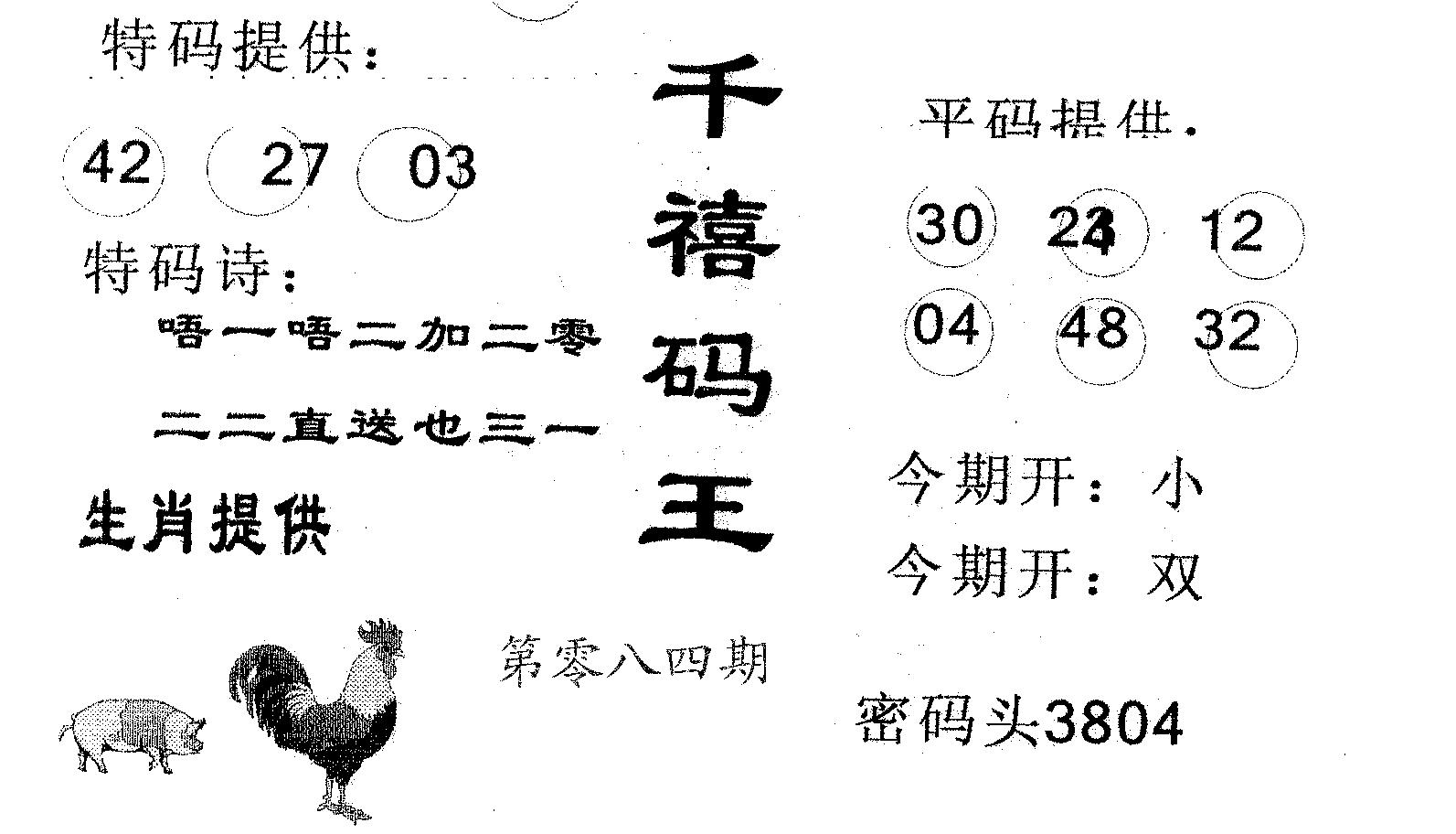 千禧码王 第84期