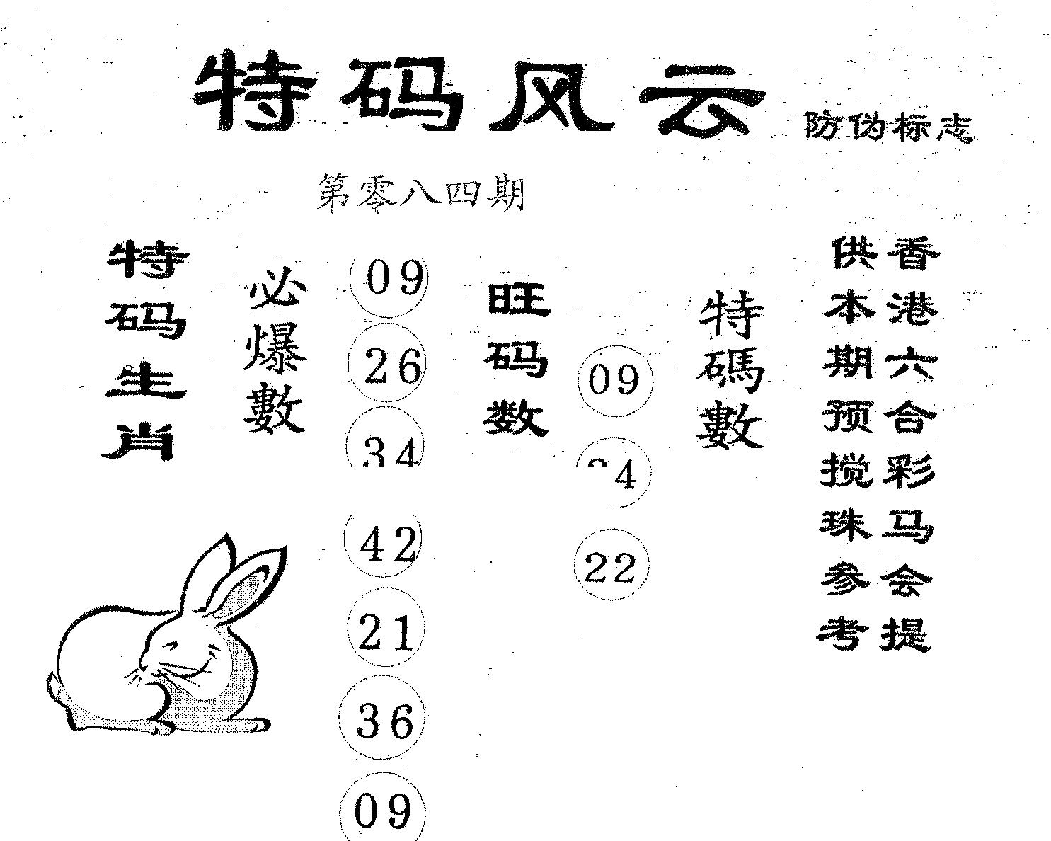 特码风云 第84期