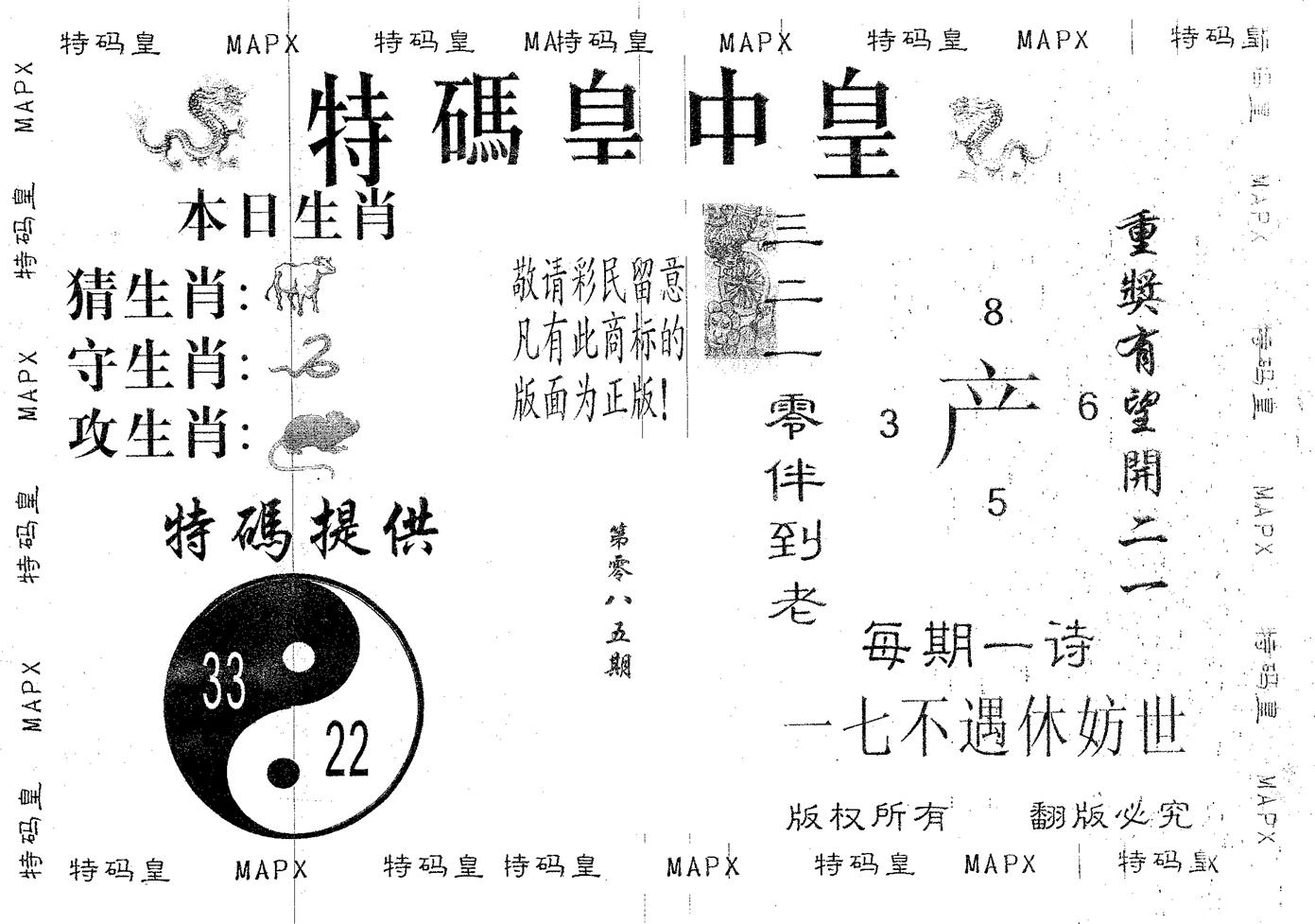 皇中皇B 第85期