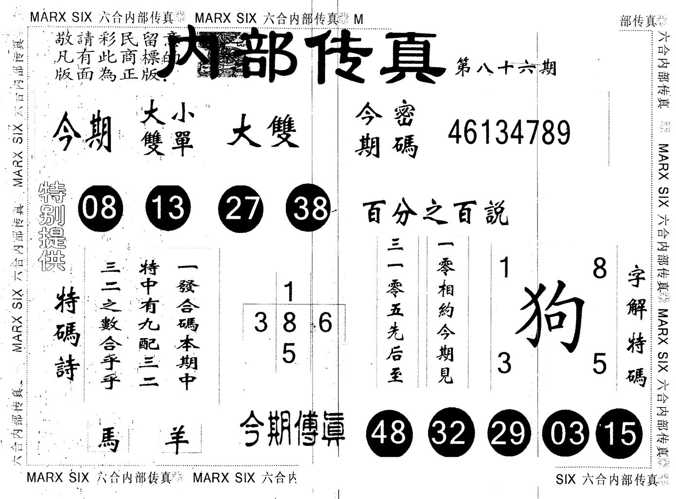 另版内部传真 第86期