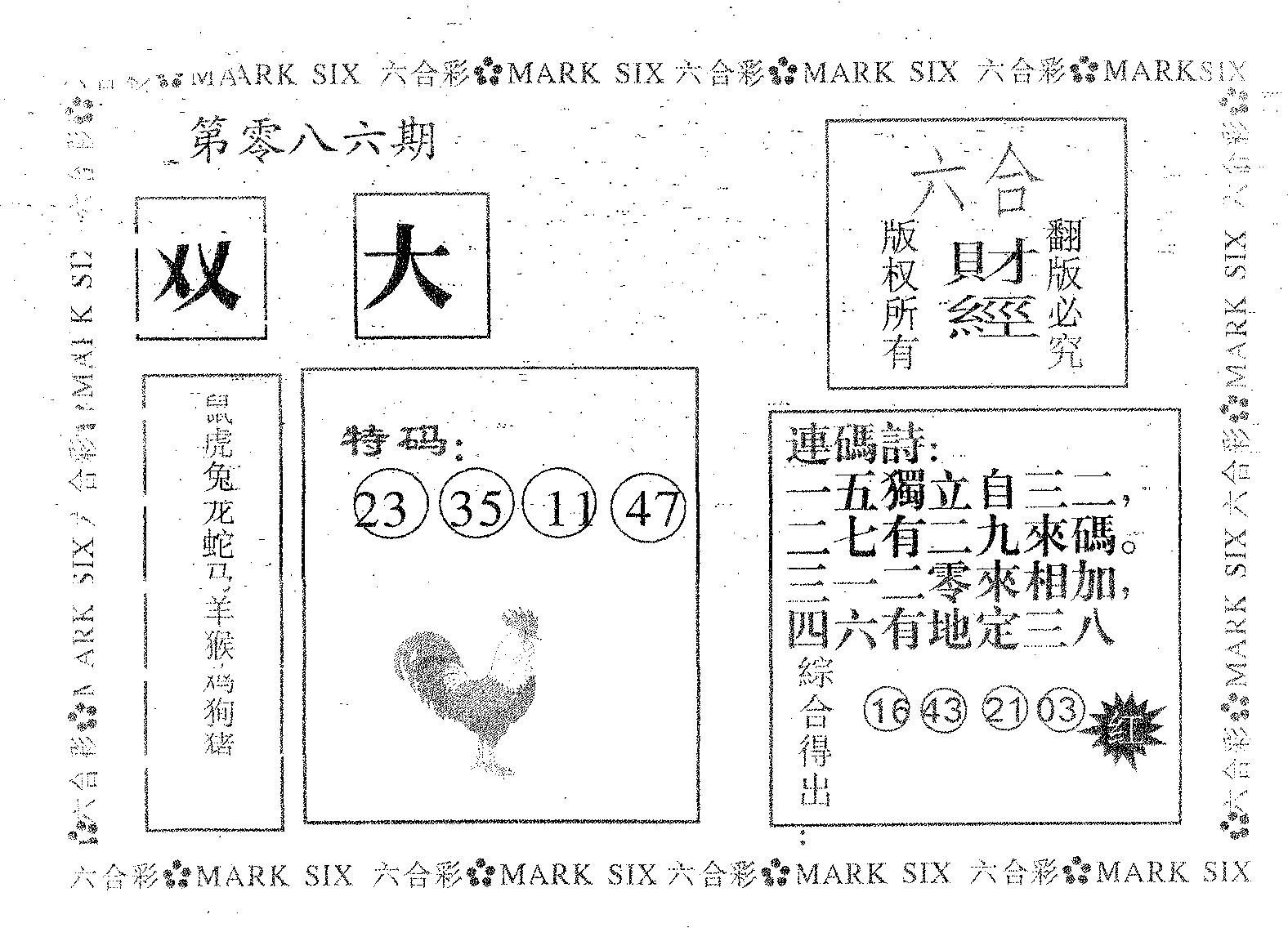 六合财经 第86期