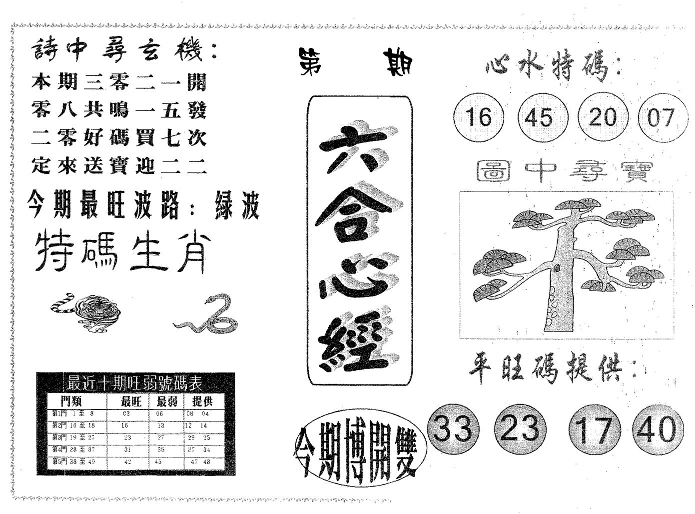 六合心经 第86期