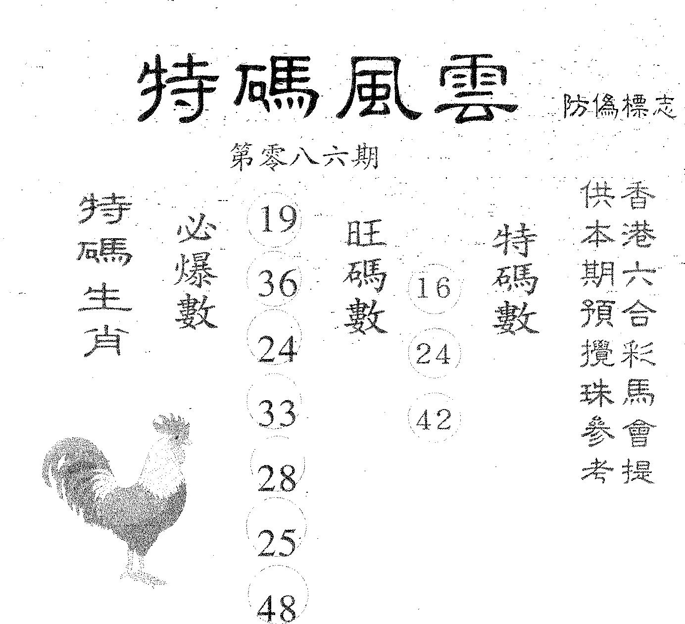 特码风云 第86期