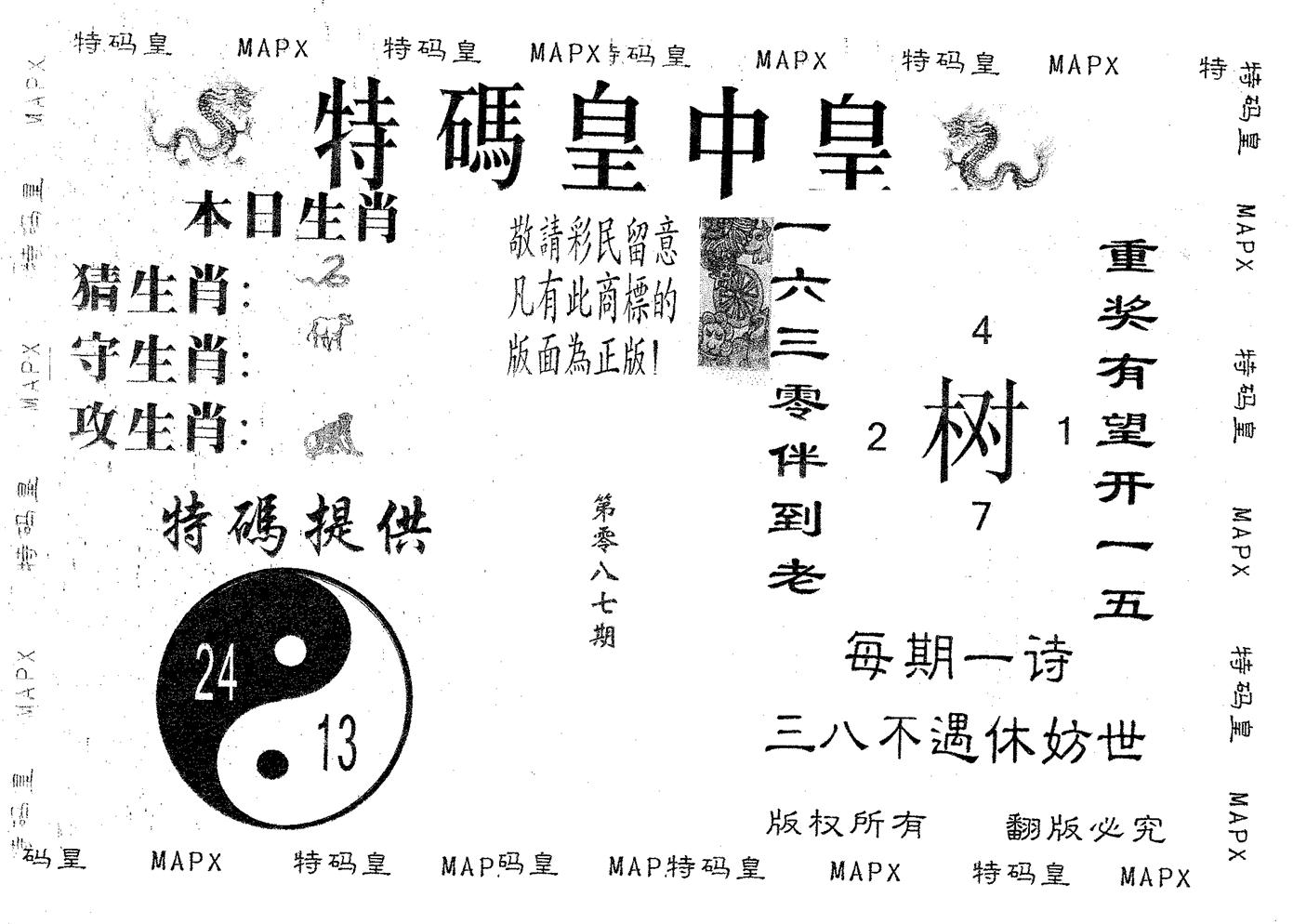 皇中皇B 第87期